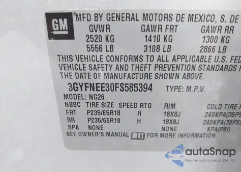 2015 Cadillac Srx Luxury Collection from USA, damaged, VIN 3GYFNEE30FS585394